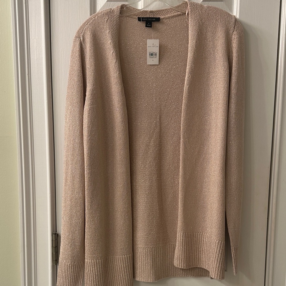 Women's Beige glimmer Sweater Cardigan
